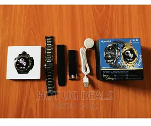 3 Straps Hommtel Digital Smart Watch With Bluetooth- Black