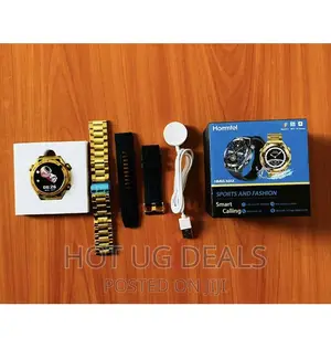3 Straps Hommtel Digital Smart Watch With Bluetooth- Black