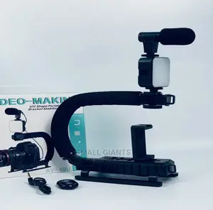 AY49U Handheld Camera Stabilizer With Microphone and Light