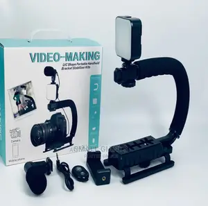 AY49U Handheld Camera Stabilizer With Microphone and Light