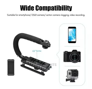 AY49U Handheld Camera Stabilizer With Microphone and Light