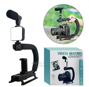 AY49U Handheld Camera Stabilizer With Microphone and Light