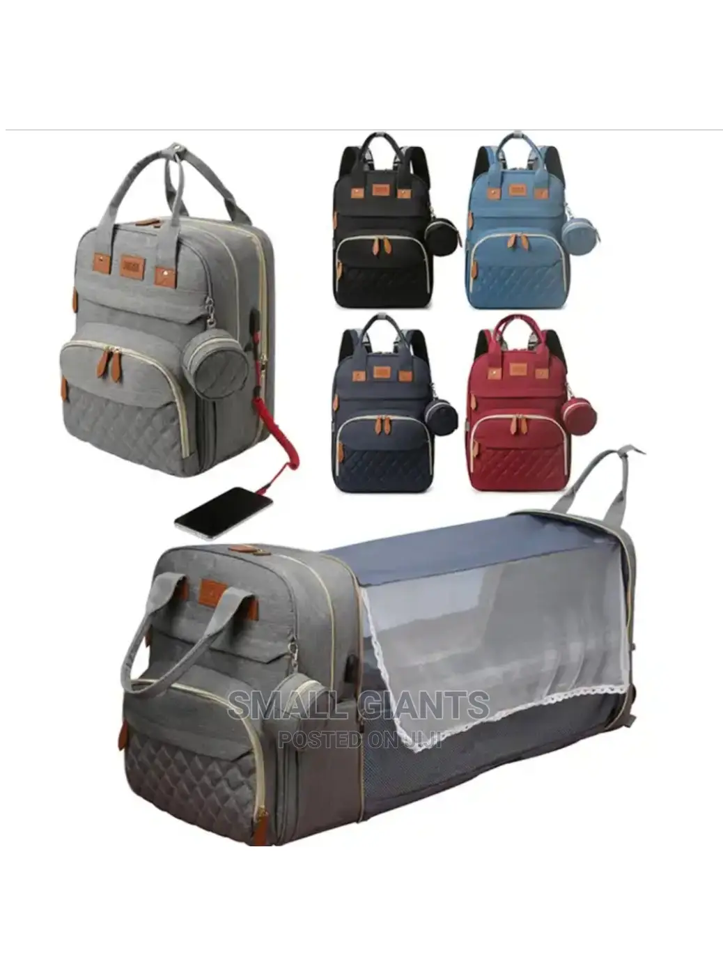 Baby Diaper Bag Backpack With Mosquito Net