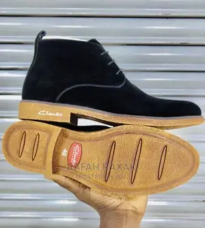 Original Black Suede Clarks Lace Up Ankle Boots