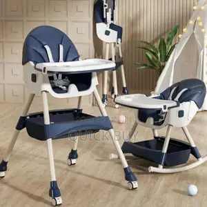 Foldable Multifunctional Baby High Feeding Chair With Wheels