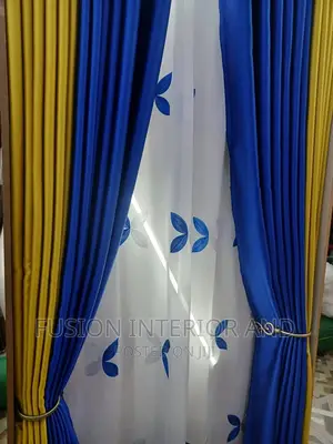 Plain Blue Quality Curtains