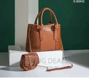2 Pc Ladies Designer Formal Bags - Brown