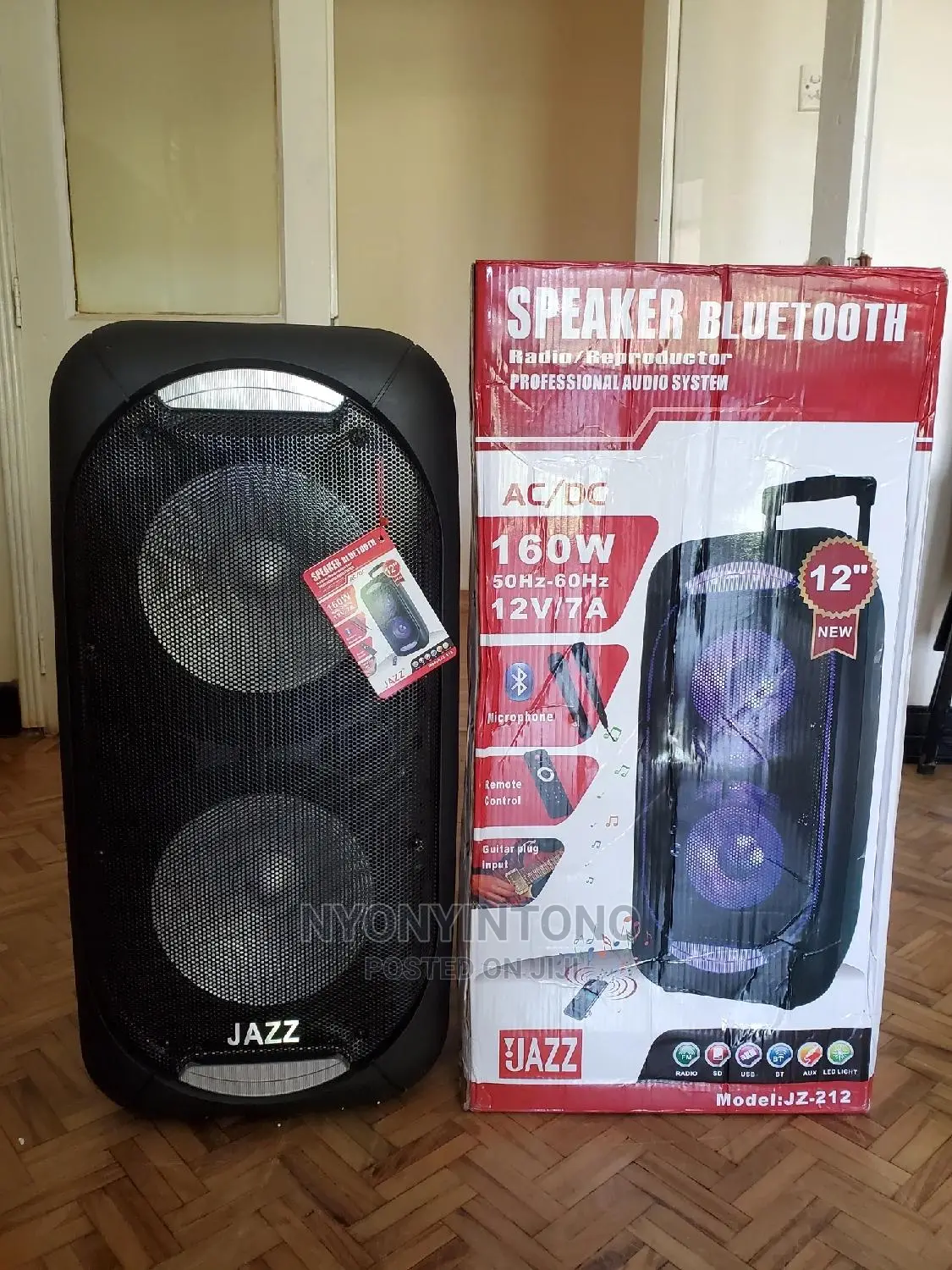 Jaz 12" Bluetooth Rechargeable Speaker With 2 Microphones