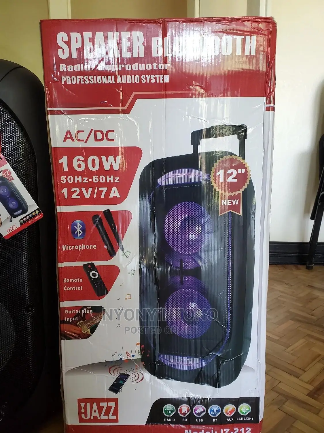 Jaz 12" Bluetooth Rechargeable Speaker With 2 Microphones