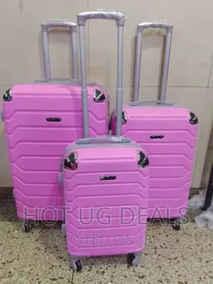 4-Wheeler Spinner Plastic Travel Suitcase Bag - Pink