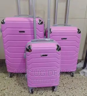 4-Wheeler Spinner Plastic Travel Suitcase Bag - Pink