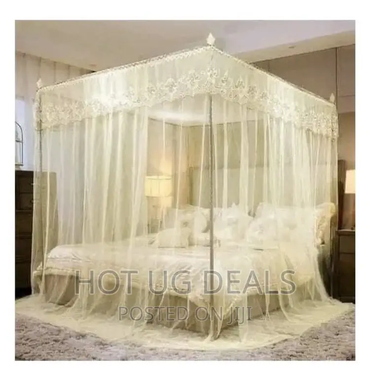 5x6 Mosquito Net With Stands Cream - Top Design Varies