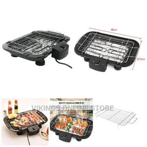 Non-Stick Electric Barbecue (BBQ) Grill Machine-Black