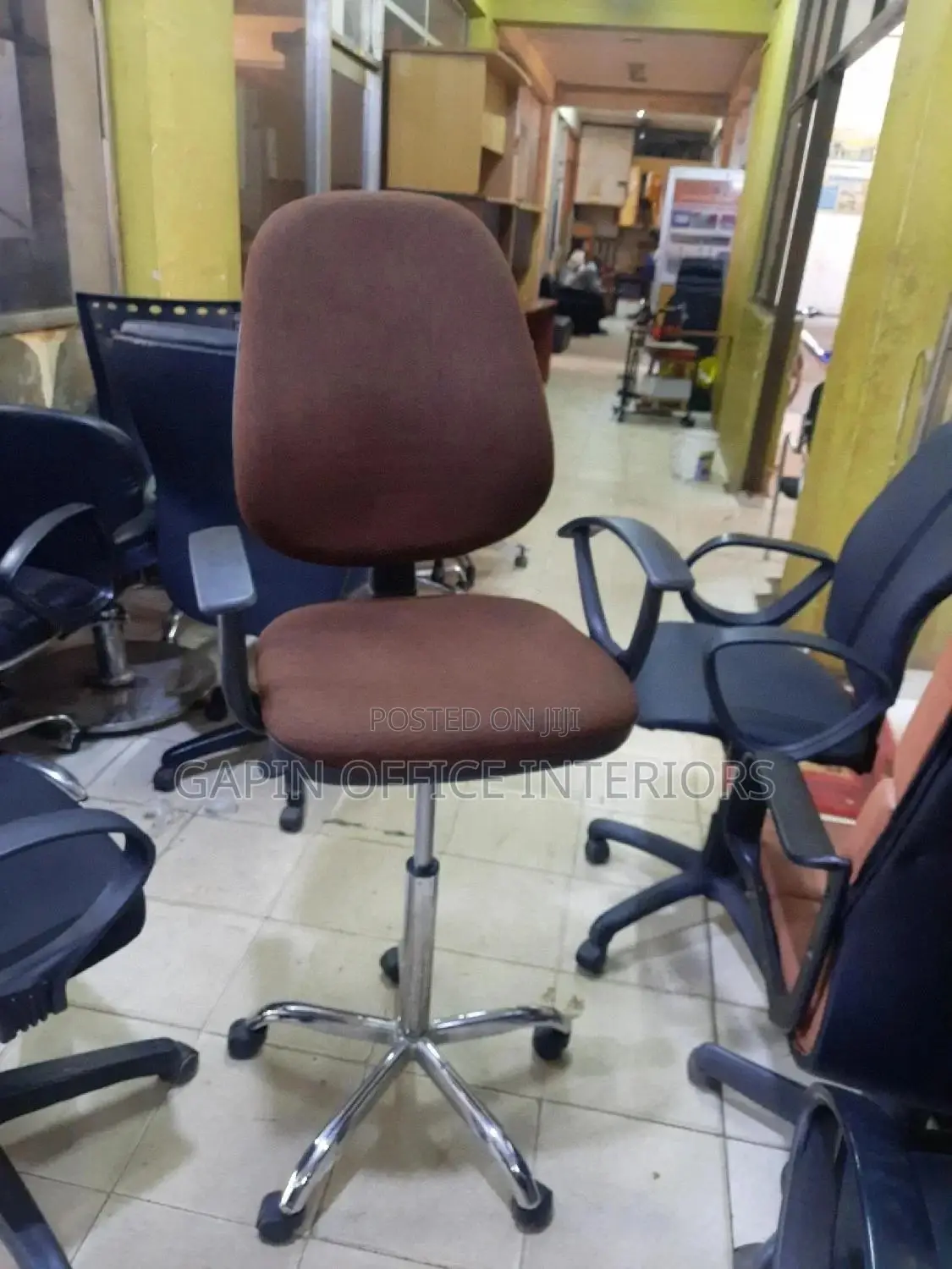 Brown Office Counter Chair