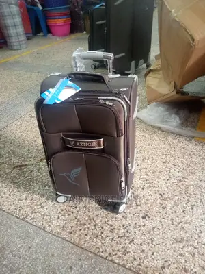 Original KZGS Double Wheels Cloth Suitcase.Small.( Brown)