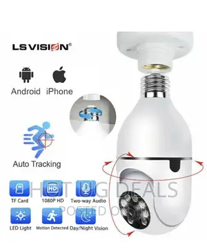 1080p Wireles 360° Auto Tracking Panoramic Camera Light Bulb