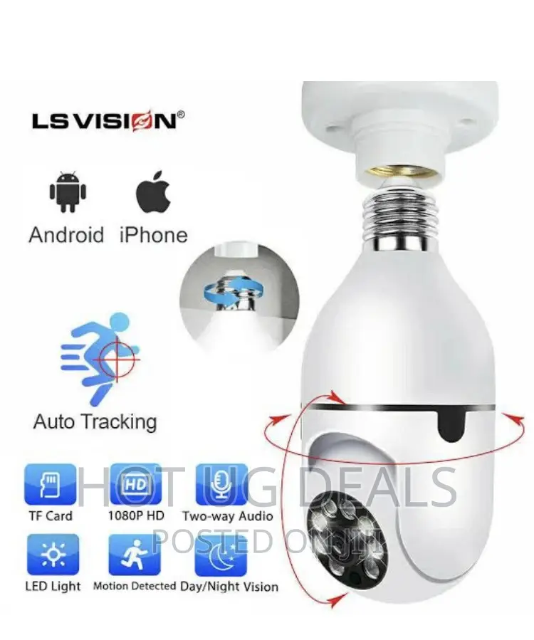 1080p Wireles 360° Auto Tracking Panoramic Camera Light Bulb