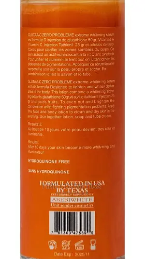 Glutathione Injection Zero Problem Extreme Whitening Serum