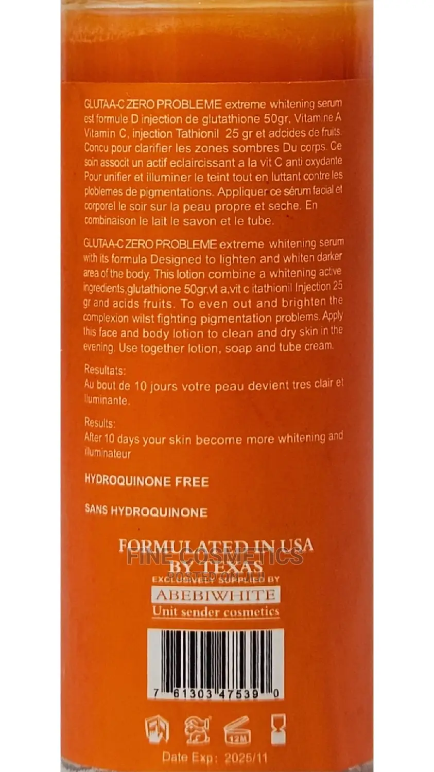 Glutathione Injection Zero Problem Extreme Whitening Serum