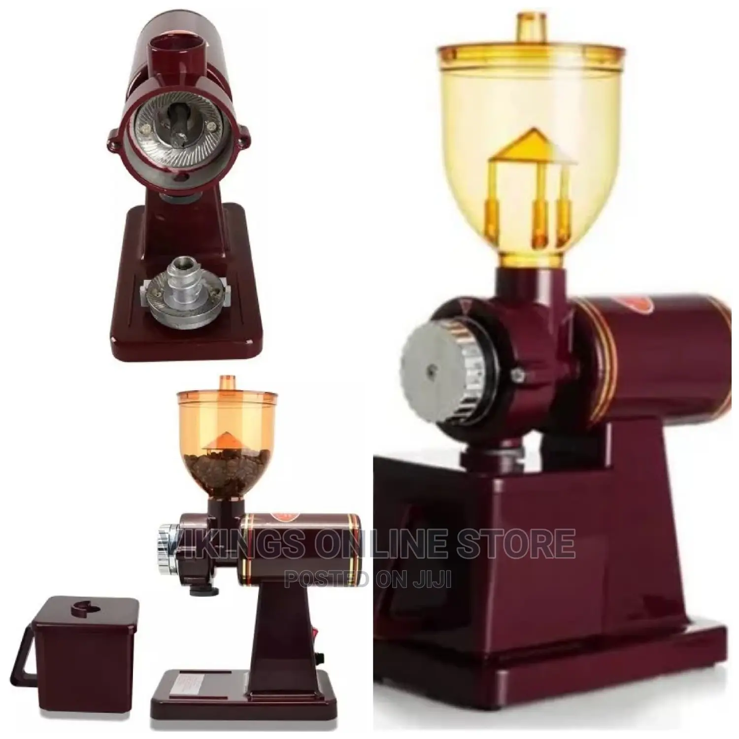 Electric Commercial Coffee Bean Grinder Machine Mill-Brown