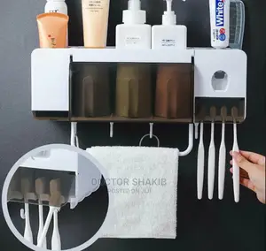 Punch Free Super Bathroom Toothbrush Holder Storage Rack