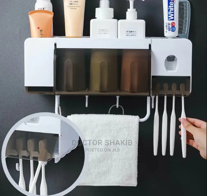 Punch Free Super Bathroom Toothbrush Holder Storage Rack