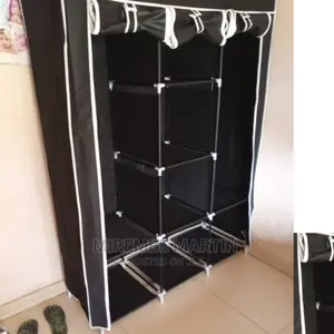 Portable Black Clothes Wardrobe