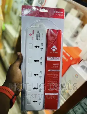 5 Way Heavy Duty Extension Cable With Switches - White