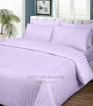 4pcs Cotton Bedsheets With Satin Stripe