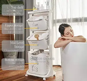4-tier Plastic Bathroom Kitchen Storage Organizer Rack