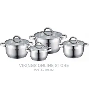 4 Piece Stainless Steel Saucepans/Cookware Pots, Silver