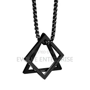 Mens Jewellery Geometry Triangle Necklace for Men Hip Pop
