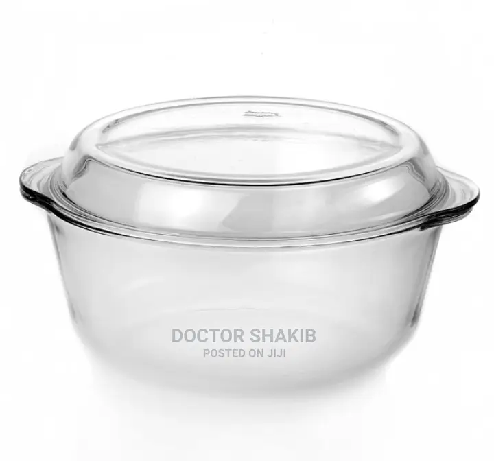 Round Shape Glass Cooking Pot/Casserole