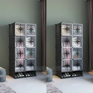 2 Column Plastic Wardrobe Color Black