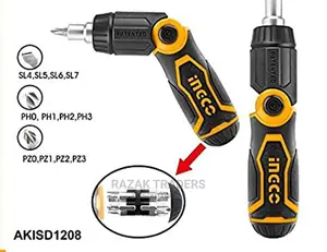 Ingco AKISD1208 13in1 Ratchet Screwdriver Set