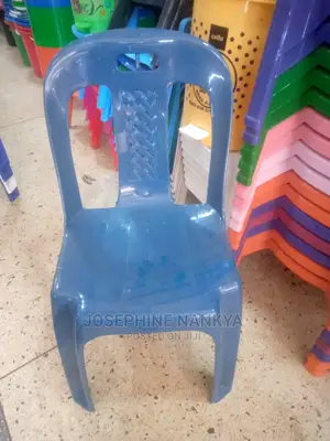 Plastic Armless Chair, Blue