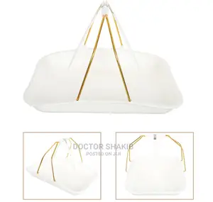 Plastic Tray With Metallic Golden Handles