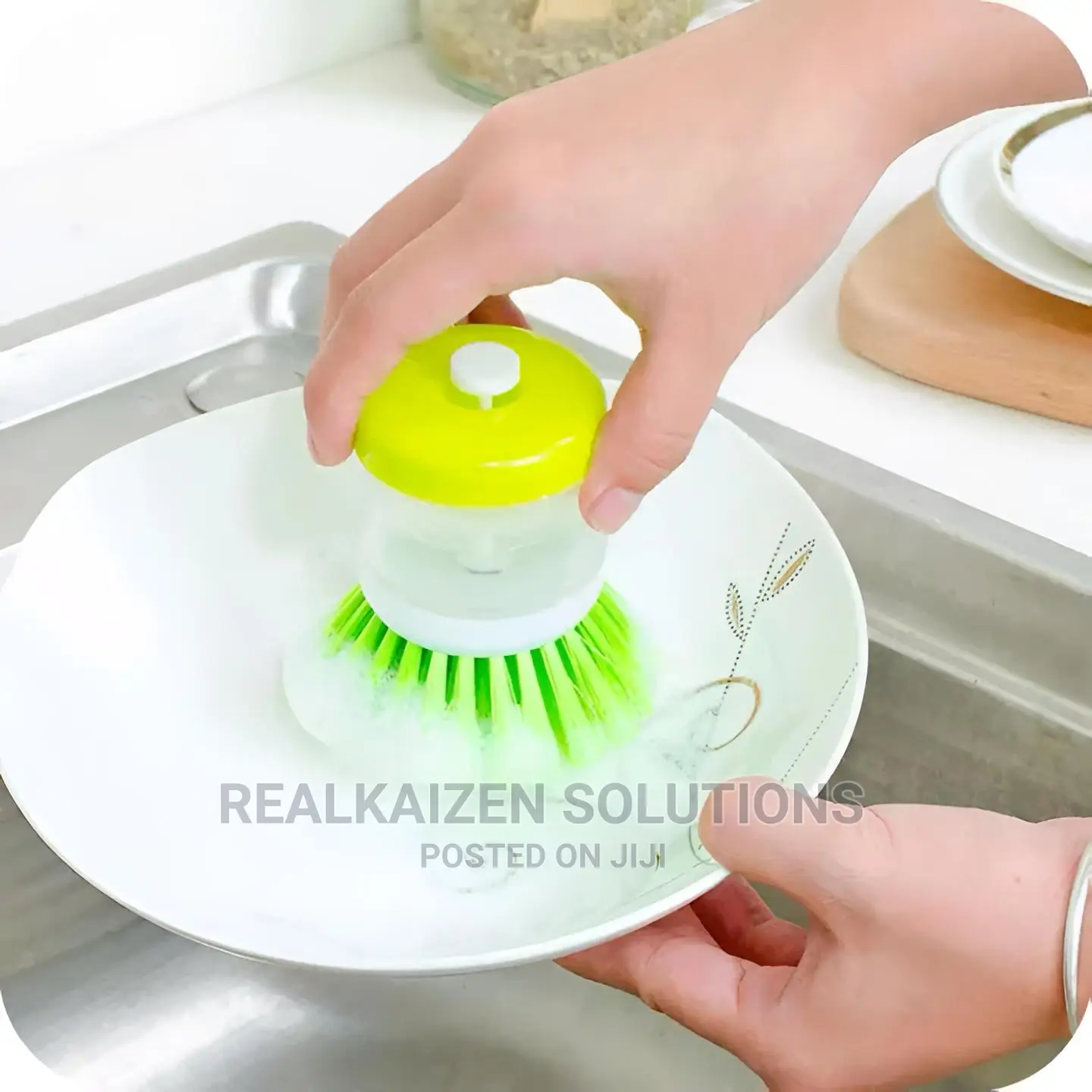 BAX Palm Dish Brush With Washing Liquid Dispenser