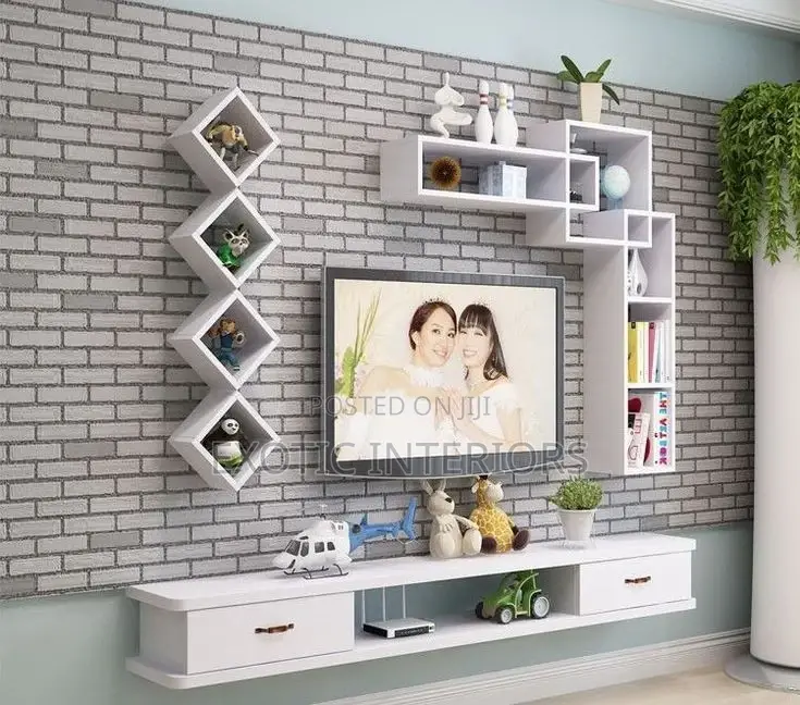 Tv Stand With Floating Shelves Call