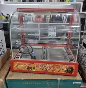 Commercial Electric Curved Glass Hot Snacks Food Warmer