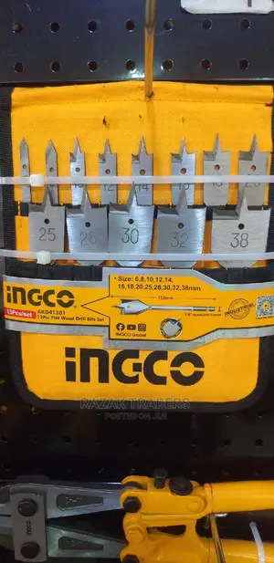Ingco AKD41301 13PCS Flat Wood Drill Bits Set