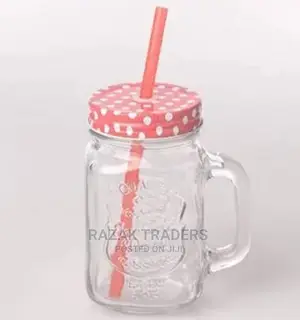 Cocktail Glass Jar Handle With Lid
