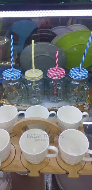 Cocktail Glass Jar Handle With Lid