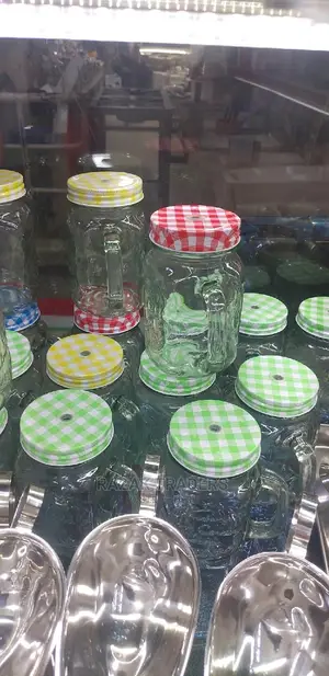 Cocktail Glass Jar Handle With Lid