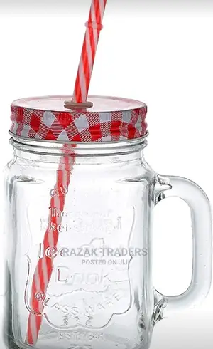 Cocktail Glass Jar Handle With Lid
