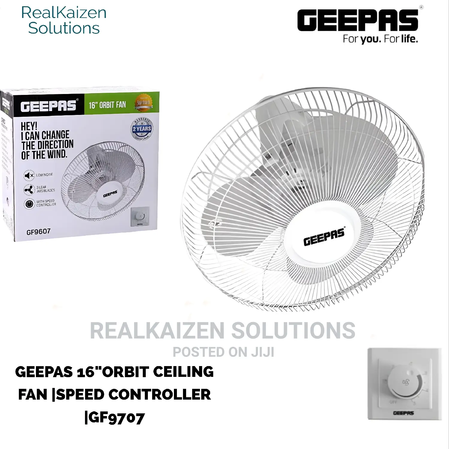 GEEPAS 16-Inch Orbital Ceiling Fan With Speed Controller 60w
