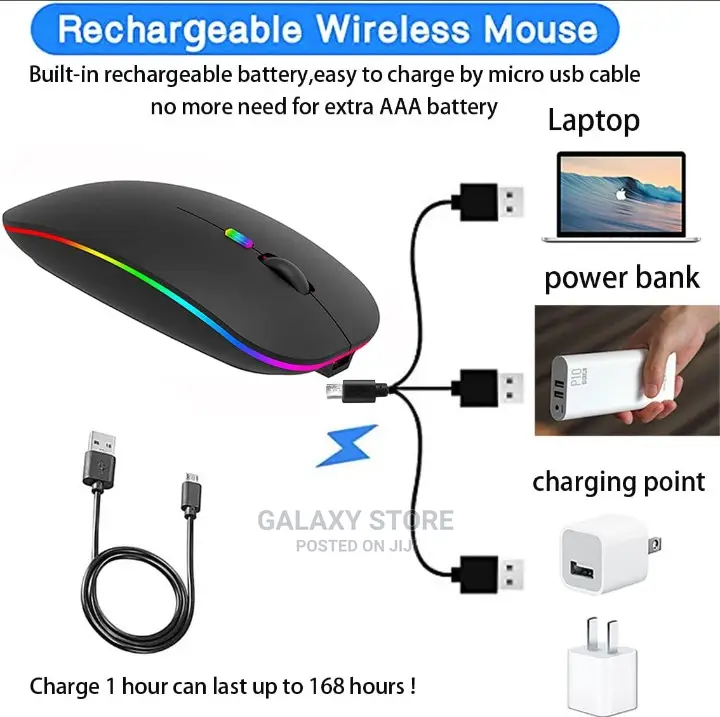 Bluetooth Rechargeable Led Mouse for iPad Macbook Computer