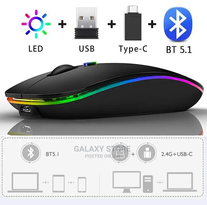 Bluetooth Rechargeable Led Mouse for iPad Macbook Computer