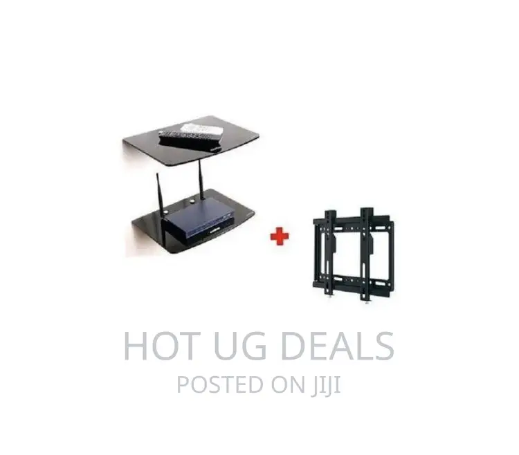 2 PCS Decoder/ DVD Wall Mount Rack + TV 14"-42" Wall Bracket