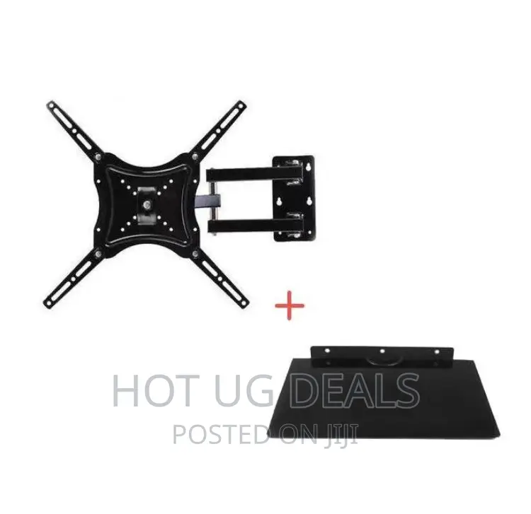 Home Design Pack of TV Wall Mount+Decoder or DVD Mount-Black
